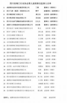 四川閥協(xié)理事?lián)Q屆暨九屆一次會(huì)員大會(huì)圓滿成功！
