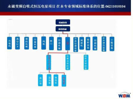 永磁變頻離心式恒壓電泵項(xiàng)目 在本專業(yè)領(lǐng)域標(biāo)準(zhǔn)體系的位置
