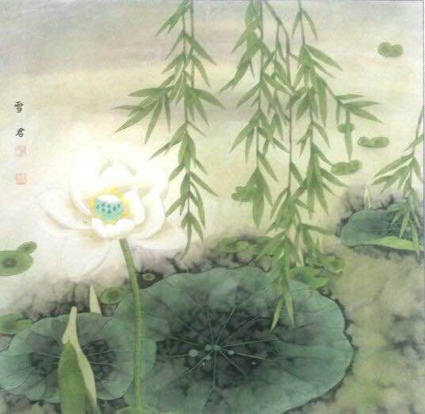 ，寧雪君作品《柳拂嬌蓮漾芬芳》