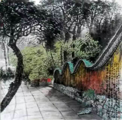 喬領(lǐng)國畫《天臺有佳境，山水妙傳音》